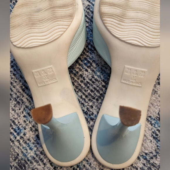 Blue Brazilian Leather Villa Fontana Slip- on Sandals size 8 - Picture 3 of 6